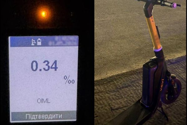 електросамокат на дорозі